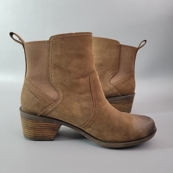 Teva Women's Brown Leather Anaya Chelsea Waterproof Booties Brown 9.5 - Picture 3 of 13